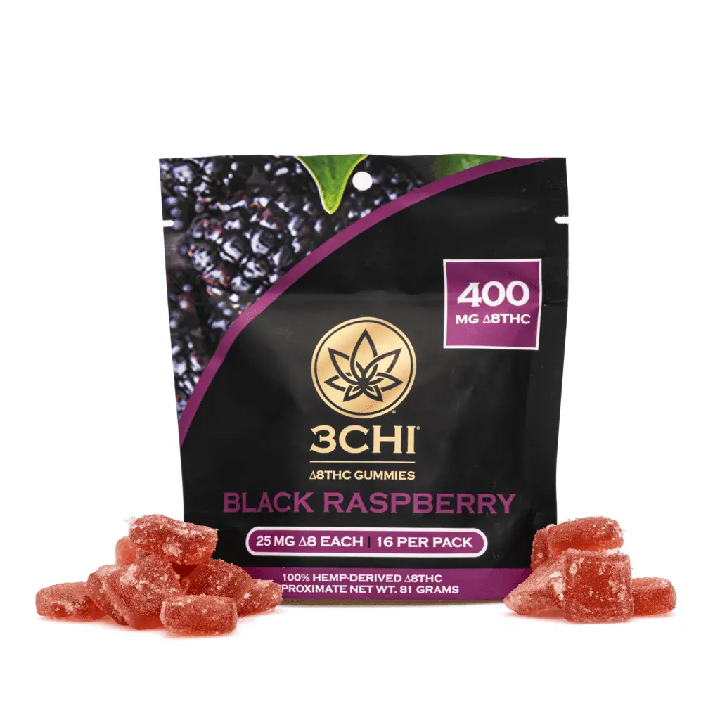 3Chi Delta 8 Gummies – Black Raspberry (400 mg Total Delta 8 THC)