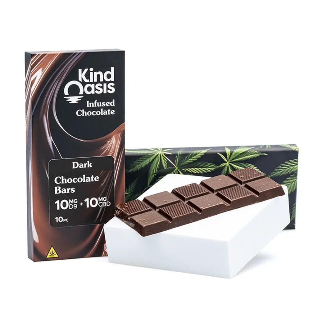 Kind Oasis Delta 9 THC and CBD Dark Chocolate Bar