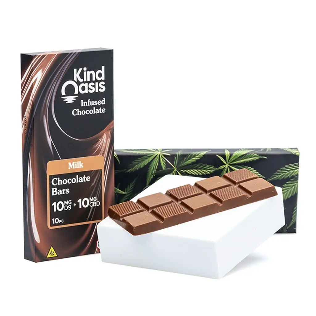 Kind Oasis Delta 9 THC and CBD Milk Chocolate Bar