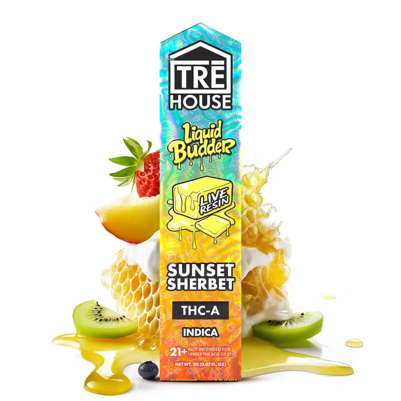 Sunset Sherbet Indica THCa Live Resin Liquid Budder Vape Pen