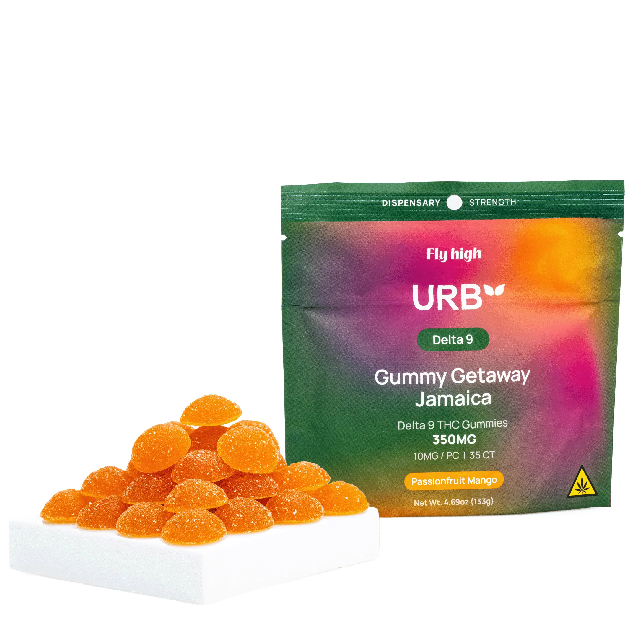 Urb Delta 9 THC Gummies – Passionfruit Mango (350 mg Total Delta 9 THC)